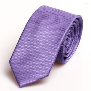 Bow Ties Formal Affärsmode Slim For Men Sky Blue Purple Jacquard Weave 6cm Gravata Profession Work Corbatas Skinny Presentlåda