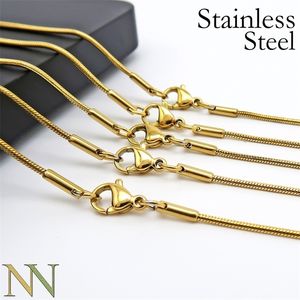 Collane a ciondolo 20 pezzi- catena in acciaio inossidabile oro gratis per donne gioielli serpenti da 1,2 mm per la produzione di 221105