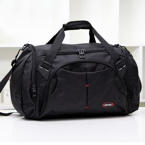 Duffel Bags Fashion Men Outdoor Sport Gym Bag With Shoes Pocket Waterproof Oxford Travel Handv￤ska Svart stor kapacitet Bagage Bag XA277F 221105