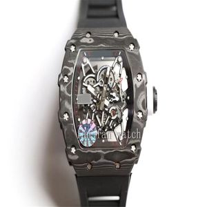 Top-Qualität Uhren 44mm 42mm RM11 RM35 RM52 Skeleton NTPT Carbon Fiber Saphirglas Transparente mechanische automatische Herren Herrenuhr Armbanduhren-2