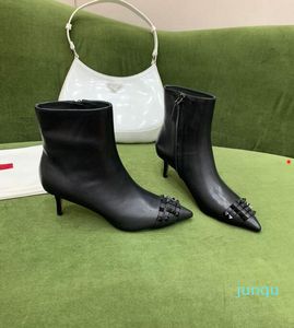여성 디자이너 Rois Monolith Boots Ankle Nylon Boot Real Leather Designer Winter Martin Ankled Pouch 부착 발목 0852
