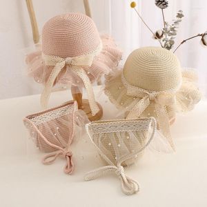 Hats Girls' Beach Hat Summer Fashion Straw Bag Set Sun Protection Princess Baby Sunhat