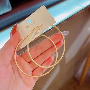 Hoop Earrings Luxury S925 Sterling Silver Needle 18K Gold Large Round Hip Hops Statement Big Circle Earring For Women