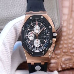 TOP-Quality JF Maker Mens Watch Super Version 44mm 26401 26401RO.OO.A002CA.01 Chronograph Workin 18k Rose Gold CAL.3126 Movement Mechanical Automatic Men's Watches