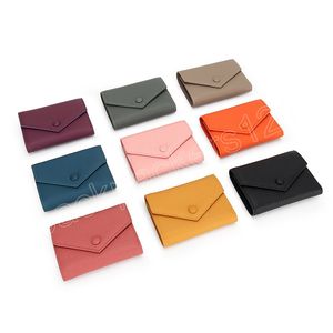 Подлинная кожаная мини -кошельки для женских кошельки модный простой кошелек для кредитной карты женский квадратный мешок сцепления с длинными кошельками