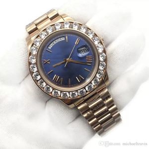 Men Watches Automatic 43mm Big Diamonds Rose Gold President Sapphire Cystal Mechanical Movement Male Wrist Watch