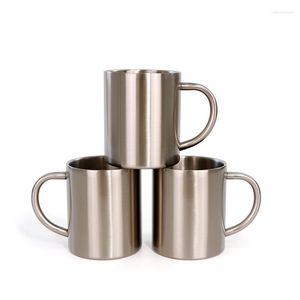 Mugs Sublimation Blank Double Wall Stainless Steel Coffee Mug Customize Logo 300ml Cup Travel Tumbler Jug Milk Tea Cups