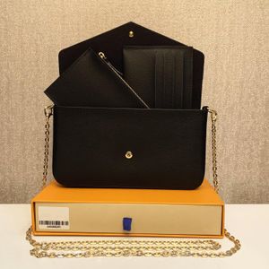 3A lüks Crossbody çanta favori çoklu aksesuarlar kadın Çanta Messenger Çanta bayan Deri omuz çantaları 61276 cüzdan kılıf 3 adet/takım