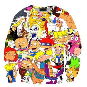 Felpa Maglione colorato Anni '90 Classico personaggio dei cartoni animati Stampa Felpe Moda Abbigliamento Donna Uomo Pullover SY02