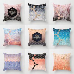 Travesseiro estilo nórdico cor criativa cor simples figuras geométricas Capas de travesseiros Sofá Decoração em casa
