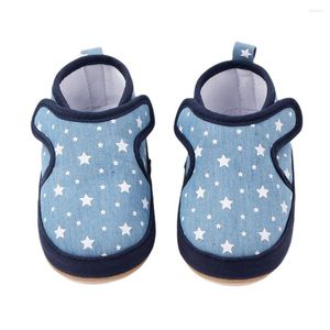 Buty sportowe Baby Star Print Anti-Slip Prewalker Soft Soled-Shoes for Girls Boys Blue/Pink Borns Crib Crib Moccasin