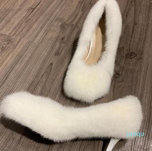 Dress Shoes Winter Women Pumps Outdoor Shallow Mouth Lovely High Heel Slip-on 2022 Woman INS Shoulder 2022