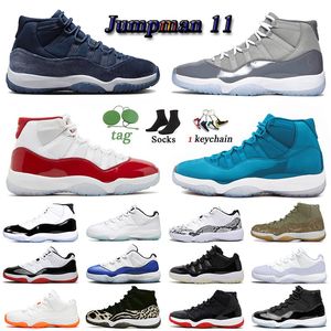 Nike Air Jordan 11 Retro Jorden11s Scarpe da basket Donna Uomo Scarpe da ginnastica Jumpman Low 72-10 Pure Violet Cherry Cool Grey Bred Concord Gamma Blue Space Jam Sneakers