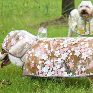 Ropa para perros ajustado perfecto patrón de flores innovador impresión elegante de impermeabilidad transparente para cachorros