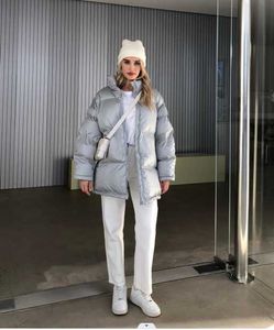 Kadın Ceketleri Yeni Tasarım Kadınlar 2022 Kış Parka Şık Ceket Ceket Yeşil Gri Beyaz Dış Giyim T221105