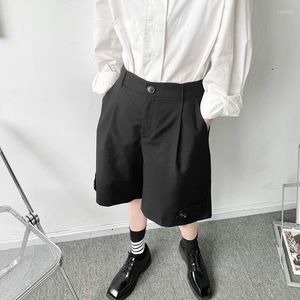 Męskie spodenki przyczynowe 2023 proste garnitury dla mężczyzn dolne przycisk Patchwork Solidny kolor trąbki Summer Casual Knee Long Pants 2Y8381