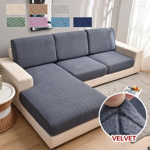 의자 덮개 스트레치 Jacquard Checked Pattern 소파 커버 쿠션 소파 슬립 커버 좌석 Loveseat 섹션 가구 보호기 1pc