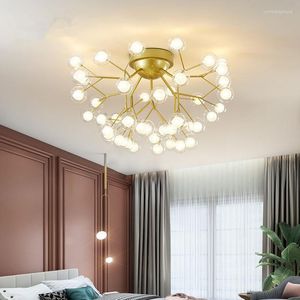 Lampadari Lampadari moderni a LED in metallo Illuminazione Lustre Soggiorno Sala da pranzo Decorazioni per interni Lampada a sospensione Sfera di vetro Cucina FixturCD