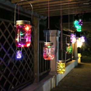 Strings Solar Mason Jar Lid Insert LED String Light Firefly Lids Lights Glass Hanging For Garden Christmas Halloween