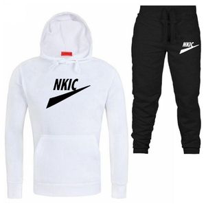 New Casual Tracksuits Mens Hoodies Sweatshirt Sweatpants Suit Autumn Winter Warm Tracksuit Sets Men's Fashion Hooded Outwear