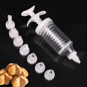 Baking Tool Butter Cookie Biscuit Gun Mounting Mouth Manual Device DIY Milker Plastic Eight Cake Transparent Clean Sanitary TLY072