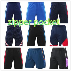 Calções de futebol masculinos 2022 calças de clube de futebol bolso com zíper adulto treinamento de verão Pantalones cortos de futbol