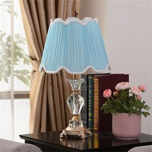 Table Lamps OURFENG Modern Lamp Crystal Blue Luxury LED Desk Light Home Decorative For Foyer Bed Room Office El Study