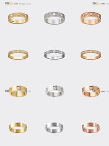 Love Ring Designer Rings Carti Ring Diamond Pave Wedding Band Women Luxury Jewelry Titanium Steel Gold Plated Never Fade Not Allergic Gold Silver Rose Gold