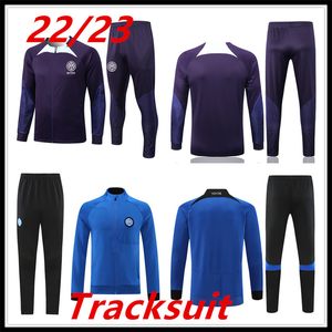 TRABELOS 22-23 Inter Chandal Futbol Soccer Milano Men e Kid Long Pull Zipper Training Suit Milans Camiseta 2022-2023