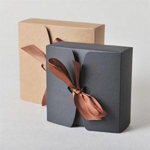 Wedding Art Paper Kraft Boxes With Ribbon Favor Baby Shower Favor Box Party Gift322K
