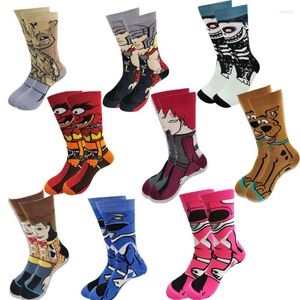 Men's Socks Man Women's Anime Cartoon Autumn Winter Leisure Cotton Hip Hop Knitting Skateboard Movement Crew