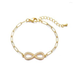 Charm Bracelets Frauen Lucky 8 Infinity Bangles Geschenk Luxus CZ Anhänger für Handarmband Trend Schmuckzubehör