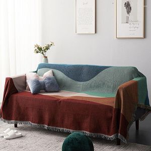 Pokrywa krzesełka Kreatywne wielokolorowe Ripple Ripple koc wielofunkcyjny dekoracja podróży slipcover Cobertor Tassel sofa sofa