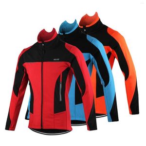 Jaquetas de corrida arsuxe jaqueta de ciclismo masculina lã térmica de lã comprida roupas de manga comprida