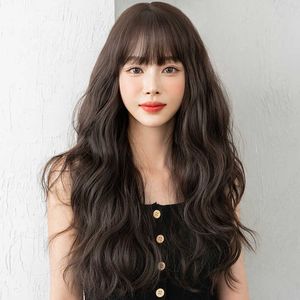 ヘアレースウィッグス女性の長いビッグウェーブヘアネットレッド全体のトップウールカーリーウィッグヘッドカバー