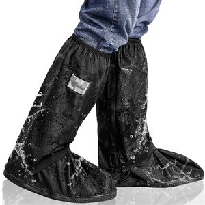 Copri di scarpe da pioggia riutilizzabili ad alto tubo protettori per scarpe impermeabili da donna Galoshes galoschi di stivali elastici per moto cover339d