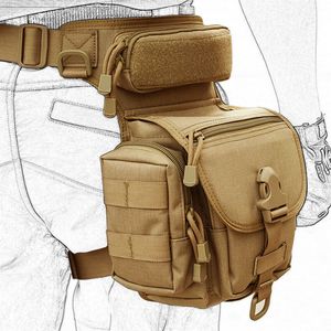 Duffel Bags Mege Military Tactical Drop Leg Bag Tool Fanny Thigh Pack Molle Hunting Bottle Bag Motorcycle Riding Men Wargame EDC Waist Packs 221105