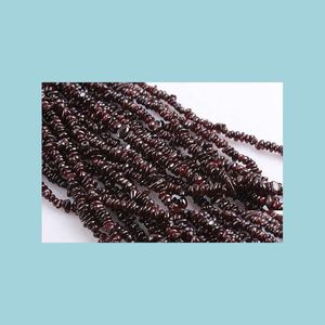 Glas 8 mm natürliche Granat-Chips lose Perlen handgefertigte Halskette für Schmuckherstellung 34 Zoll 1 Stück Drop Lieferung 2021 DHSXW