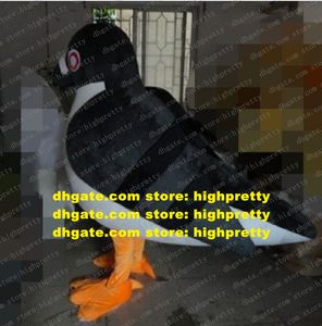 Vivid Black Pigeon Mascot Costume Mascotte Swallow Magpie Picapica Dove Die Taube With White Belly Big Wings No.3523 Free Ship