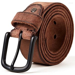 Belts Vegetable Leather Men's Belt Luxury Men Vintage Pin Buckle Handmade Girdle Jeans Strap Waistband