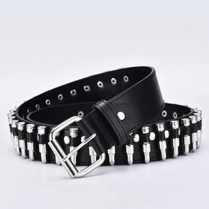 Belts fashion ladies leather punk belt hollow rivet luxury brand personality rock wild adjustable young trend 221105