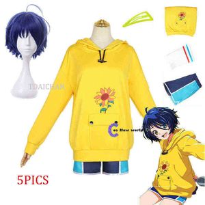 New Anime Wonder Egg Priority Cosplay Ohto Ai Hoodies Woman Girl Sweatshirt Sports Sweater Costume Clothes Cos Wig Halloween J220720