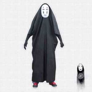 No Face Man Costume Cosplay Anime Film Spirited Away Halloween Cosplay Robe Glove NeroViola Maschera Adulti bambini Dropshipping J220720