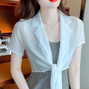 Bluzki damskie wiosna letnia kobietę szyfonowy szal zapobiegał BASK Ubrania Ultra-cienki design kobieta przed peleryną biuro dama elegancka