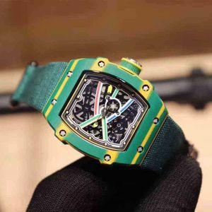 Luksusowy zegarek na rękę Richa Milles beczka na wino Rm67-02 automatyczna mechaniczna taśma z włókna węglowego męska Es