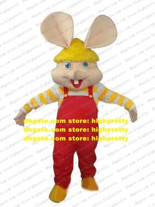 Smart Mascot Costume Red Mouse Rat Mice Mouselet Muroidea Mascotte Adult With Big Ears Yellow Hairs Happy Face No.387 Free Ship