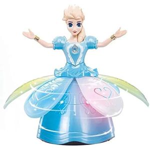 Bambole principessa a batteria, giocattoli per ragazze, danza sulla neve, bambola danzante, canta e ruota lampeggiante