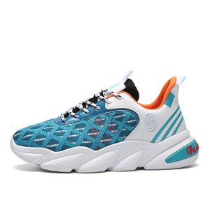 Scarpe da basket per uomo Sneakers firmate traspiranti in mesh blu grigio Scarpe da ginnastica da uomo casual da jogging con fondo spesso