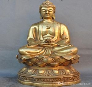 Tybetu Buddhism Temple Brass Lotus Sakyamuni Shakyamuni Amitabha Buddha Statue3997709