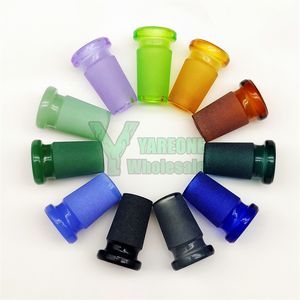 Adaptador de vidro colorido Bongos Redutor Conversor de junta 18 mm 14mm 10mm macho para fêmea para fumar água DAB SLIGS YAREONE ATRAVÉS